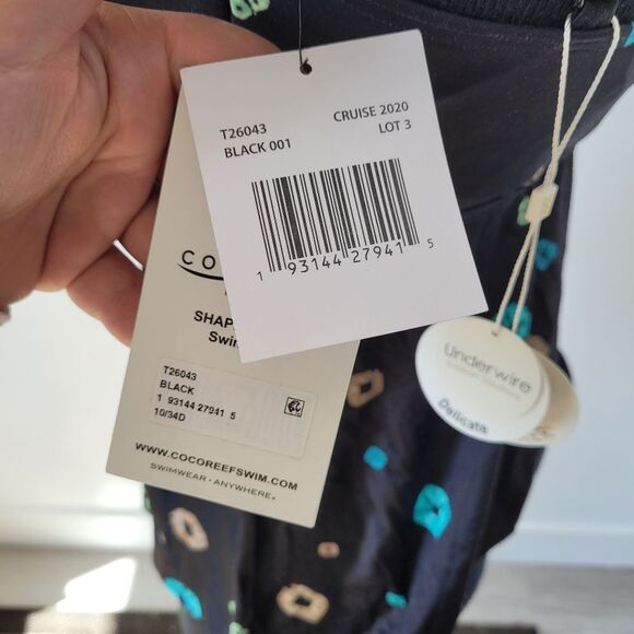 NEW Contours by Coco Reef Shapemakers Swim Top Tankini Pool Beach 34D Size 10 - Picture 7 of 9